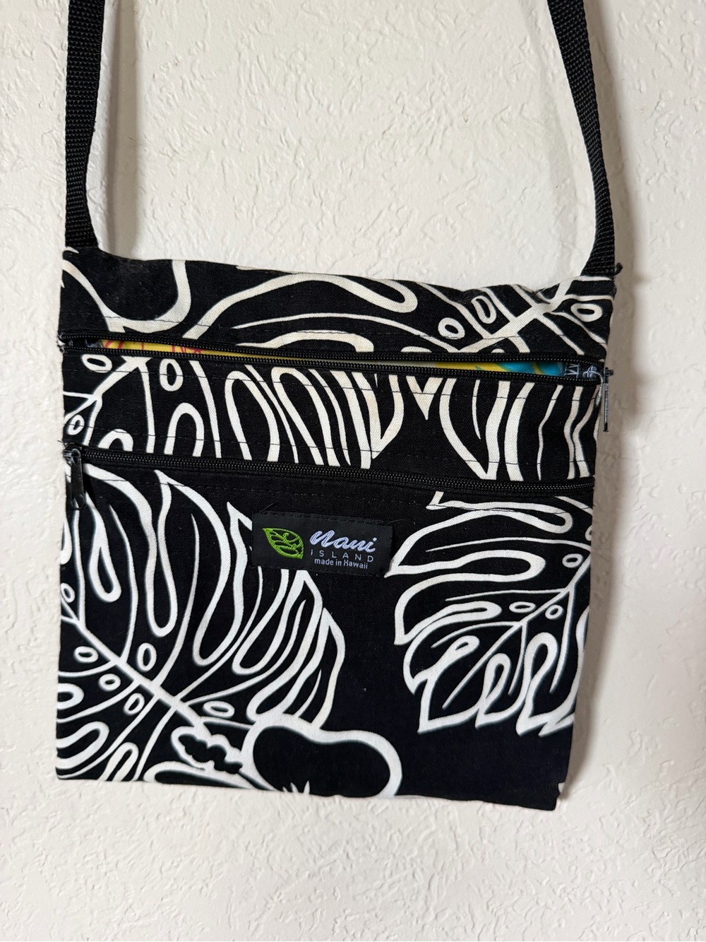 Black & White Floral Crossbody Bag